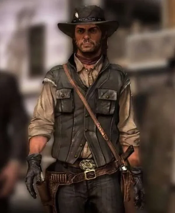 John Marston Red Dead Redemption 2 Black Leather Vest