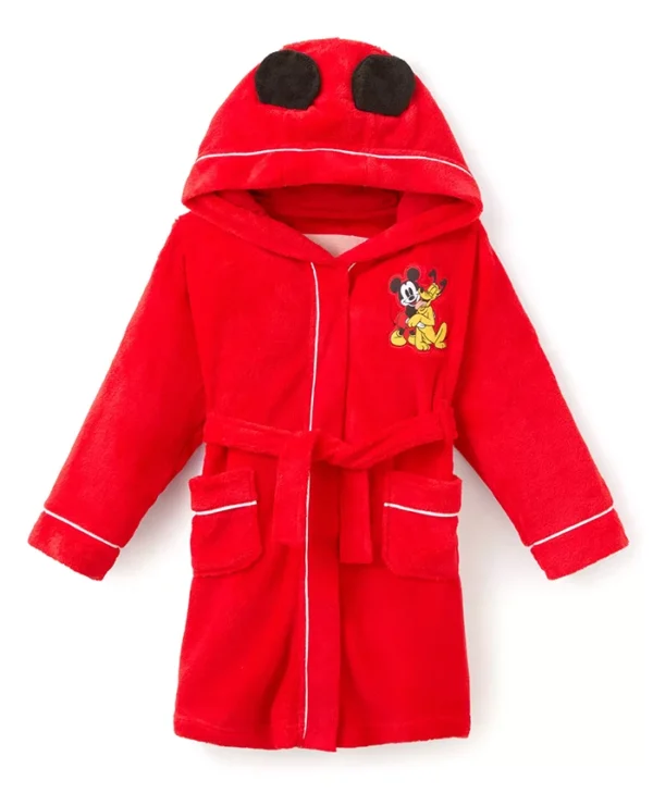 Mickey Mouse Pluto Red Hooded Bathrobe