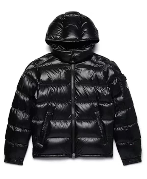 Matte Short Moncler Maya Down Black Puffer Jacket
