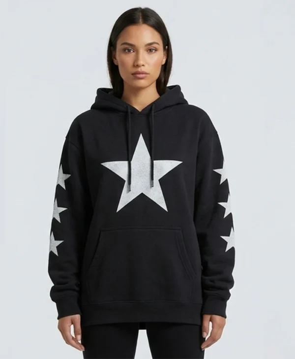 North 12 Black Graphic Hoodie Sweatshirt