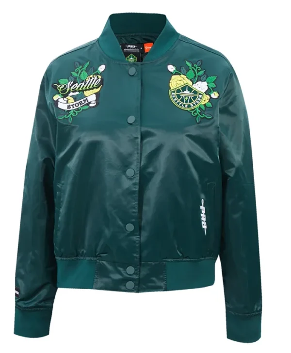 Women's Ink And Bloom Seattle Storm Satin Jacket