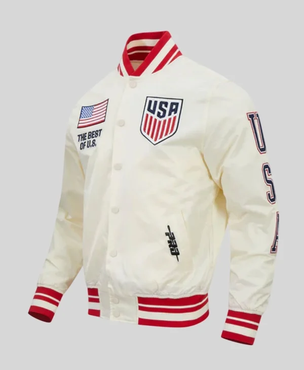 US Soccer MNT Classic Chenille Satin Varsity Jacket