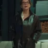 Lucky S01 Annette Bening Black Leather Coat