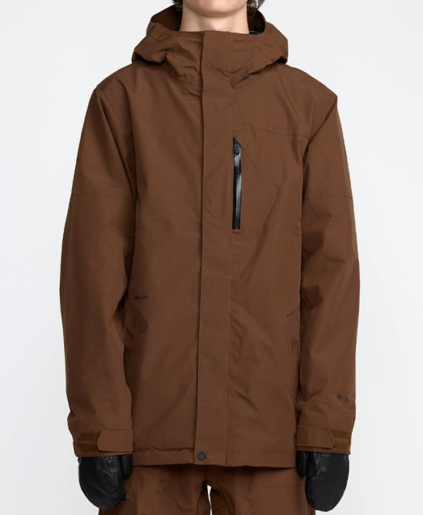 Mens-Volcom-Brown-Gore-Tex-Hooded-Jacket.webp