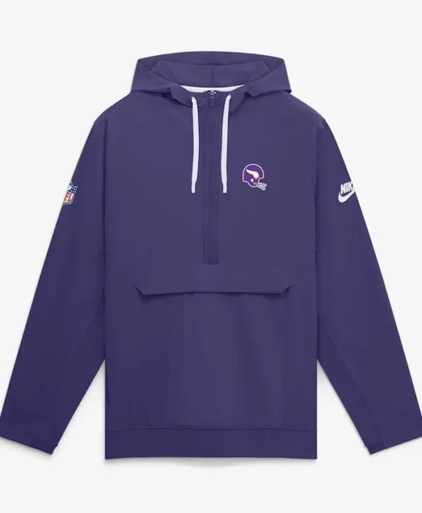 Minnesota Vikings Nike Sideline Purple Anorak Half-Zip Hooded Jacket