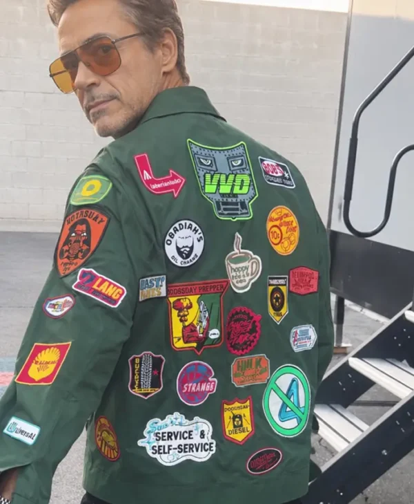 Robert Downey Jr Green Patch Jacket