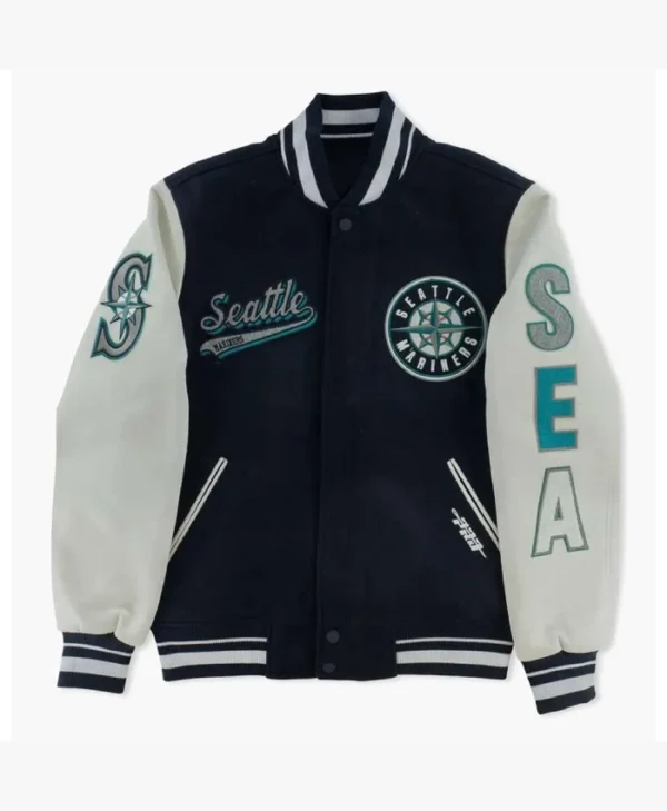 Seattle Mariners Script Tail Letterman Varsity Jacket