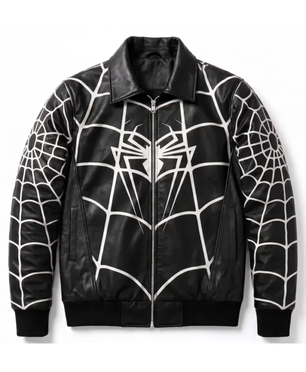 Spider-Man Symbiote Cosplay Black Leather Jacket