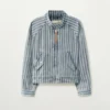 Stripe Denim Harrington Jacket