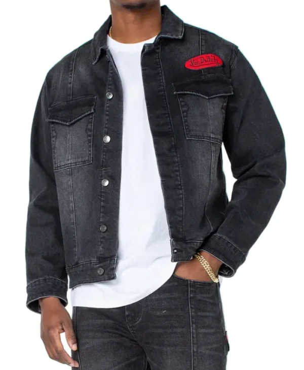 Von Dutch Men’s Black Washed Denim Jacket
