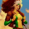 X-Men Rogue Brown Leather Cosplay Jacket
