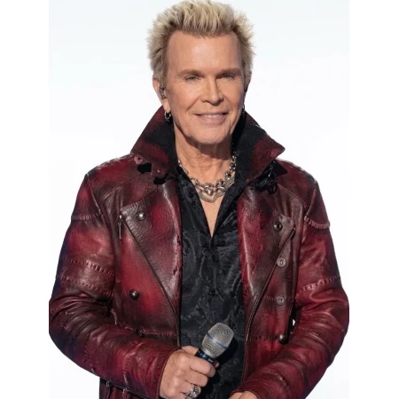 American Idol 2026 Billy Idol Burgundy Leather Jacket