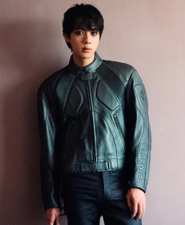BTS-Jin-Gucci-Primavera-Green-Leather-Jacket.webp