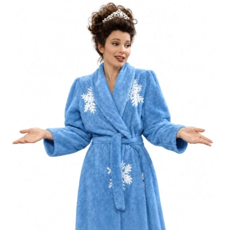 Fran Drescher The Nanny Blue Snowflake Bathrobe