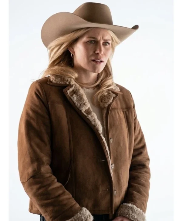 Marshals S02 Arielle Kebbel Brown Shearling Jacket