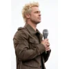 Men Brad Pitt Stand Up Collar Cotton Coat